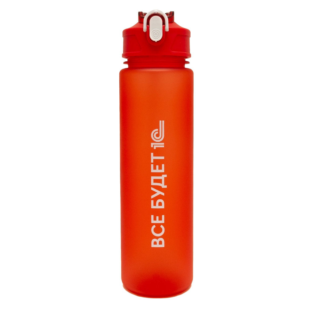 Бутылка для воды с лого 1С, красная, 750 мл