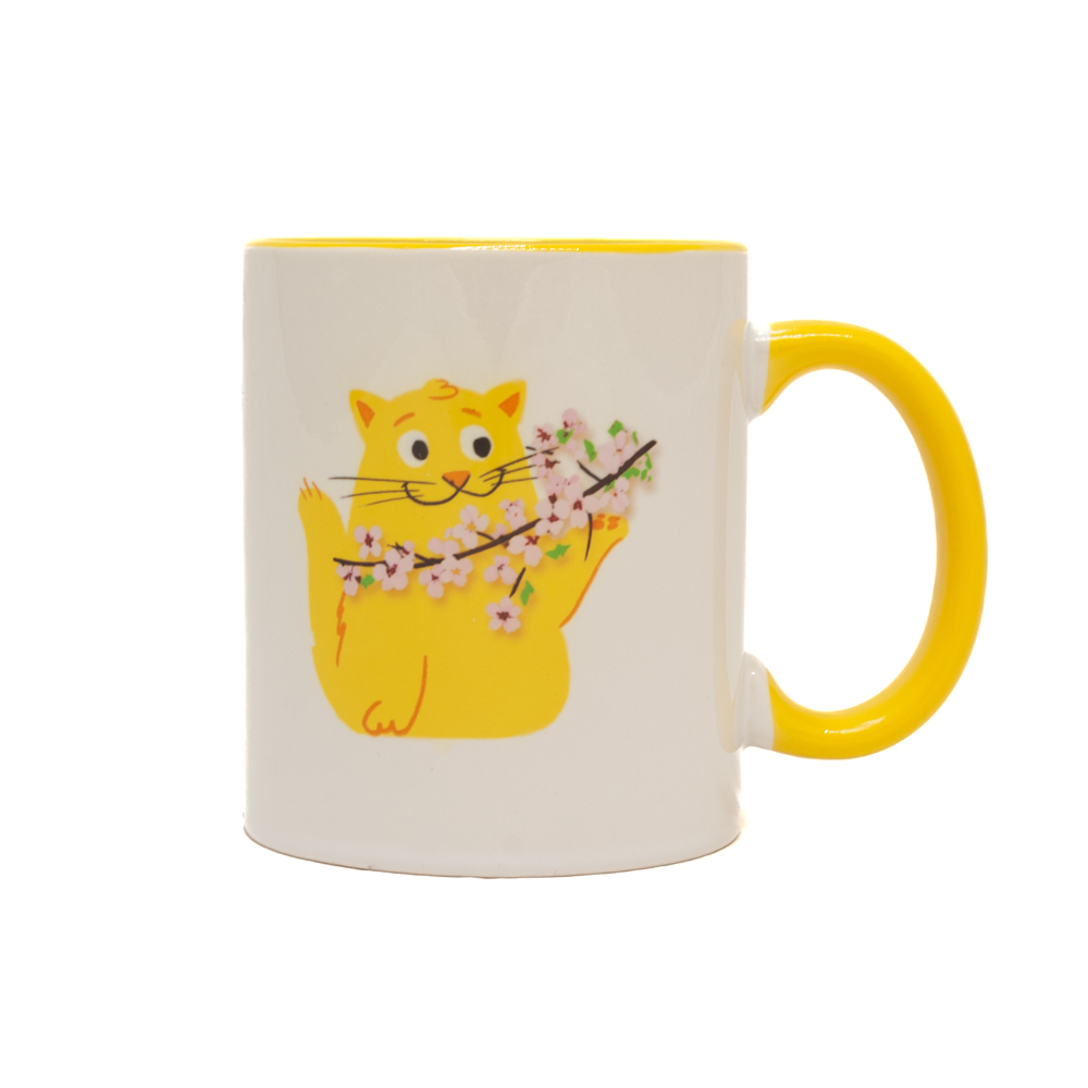 Кружка времена года с котиком и лого 1С, Весна