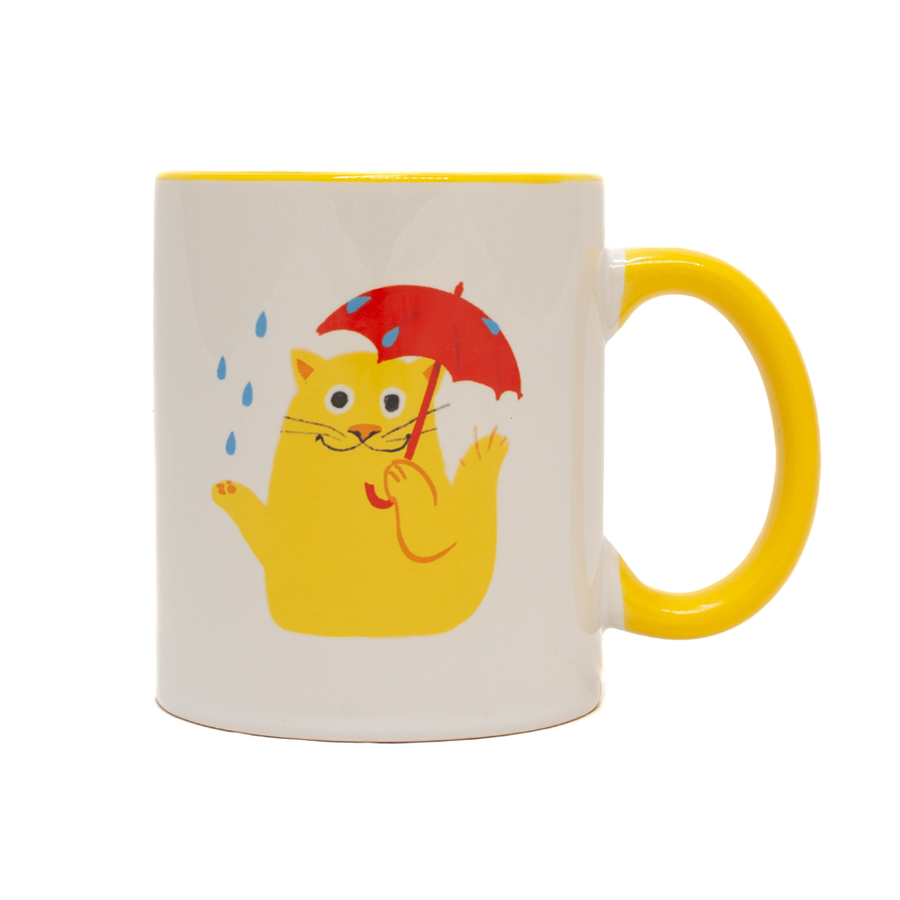 Кружка времена года с котиком и лого 1С, Осень