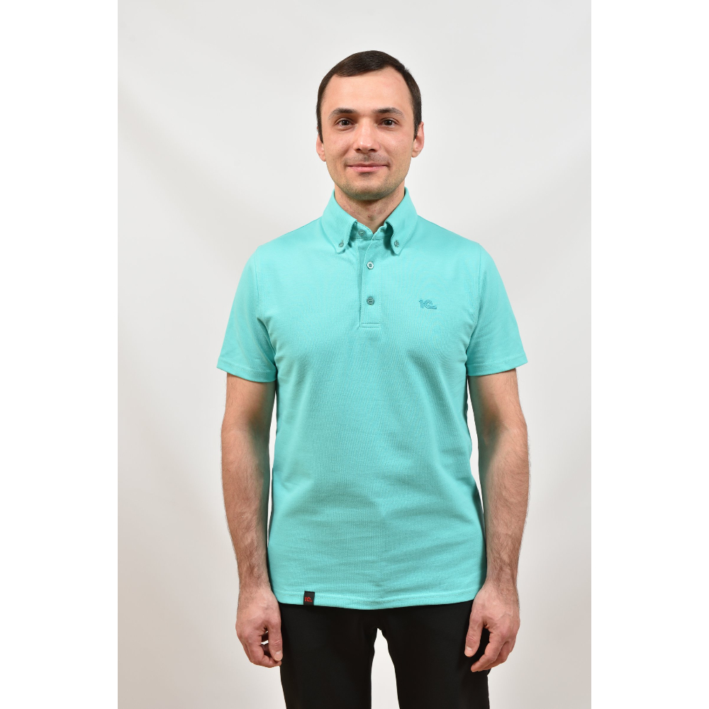 Рубашка-поло с лого 1С (бирюза, короткий рукав)